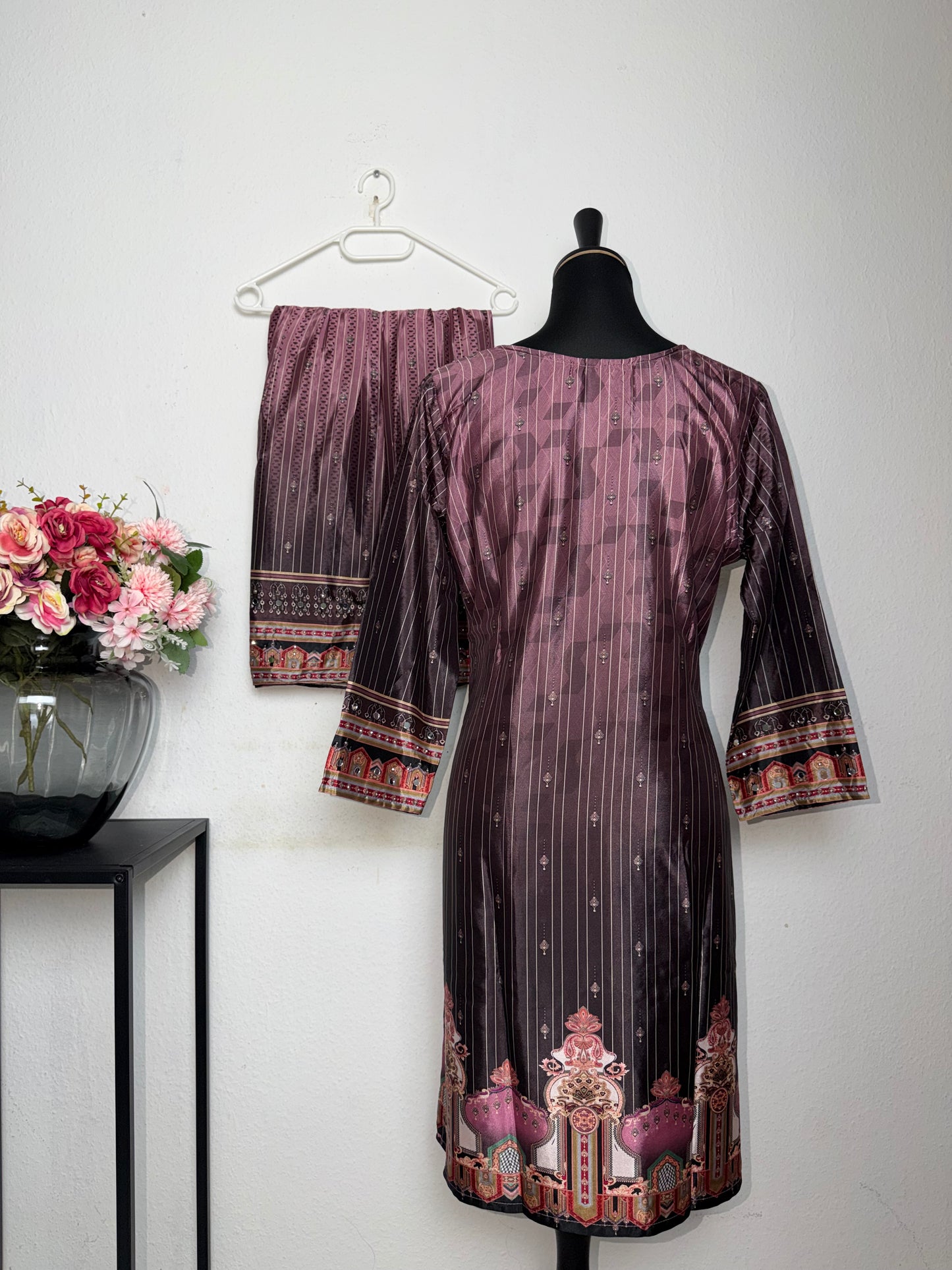 Silk Mirror Work Gharara Suit
