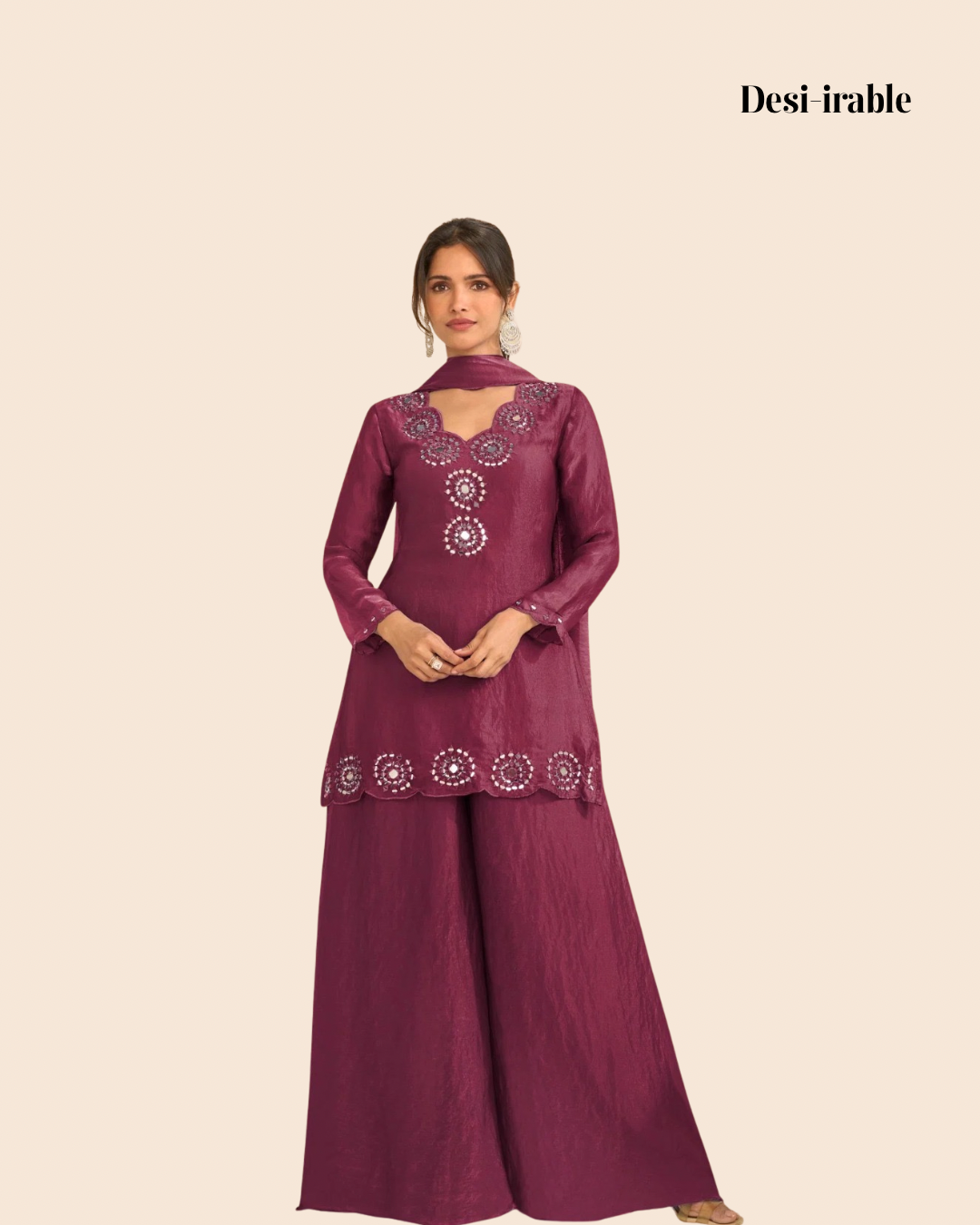 Silk Mirror Sharara Suit