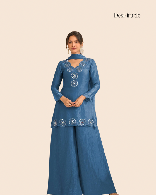 Silk Mirror Sharara Suit